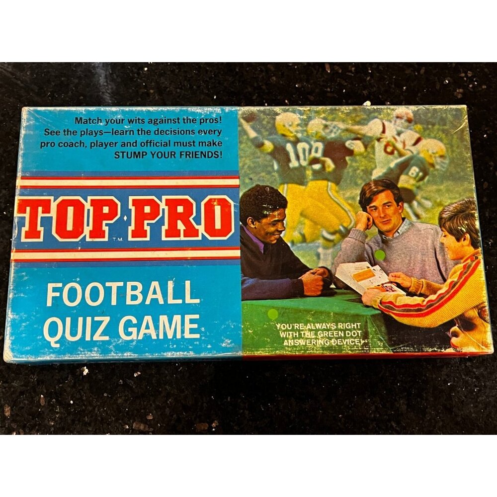 Vintage 1970s Top Pro Football NFL Quiz Card Game 36 Cards Edu-Cards IN BOX